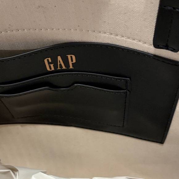GAP Black Trim East-West Canvas Tote Bag/NWT - Picture 8 of 11